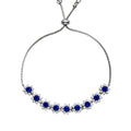 Pulsera Ajustable Flor de Circonias y Micro Circonias Plata .925 con Baño de Rodio