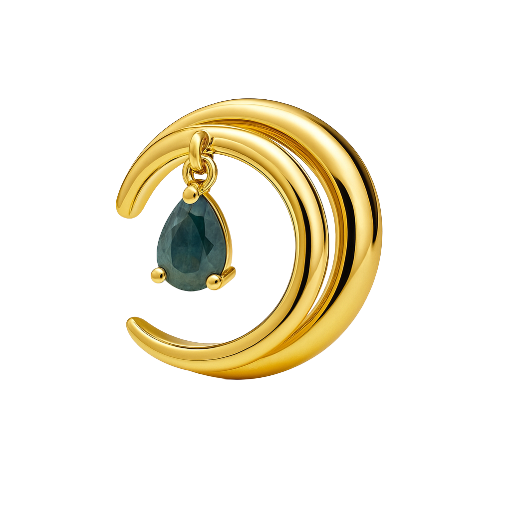 Grapa con Circonia Colgante Plata .925 con Baño de Oro