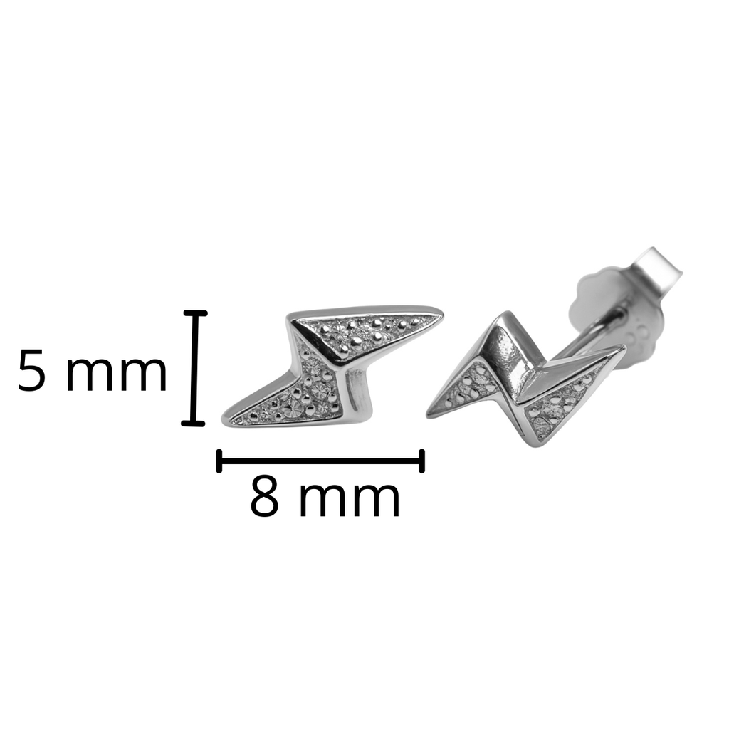 Broquel Rayo con Micro Circonias Plata .925 con Baño de Rodio