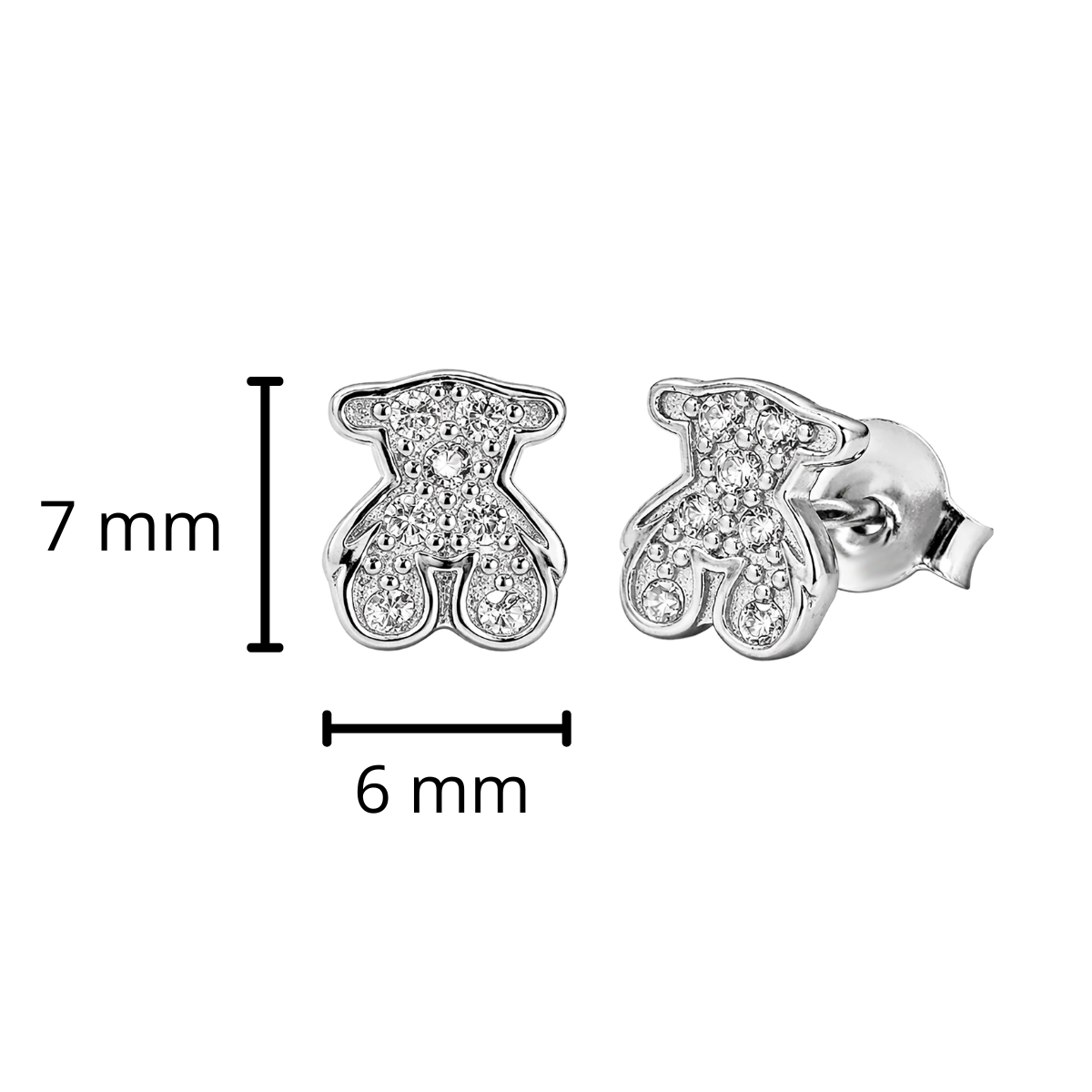 Broquel Inspirado Osos 1.1 con Micro Circonias Plata .925