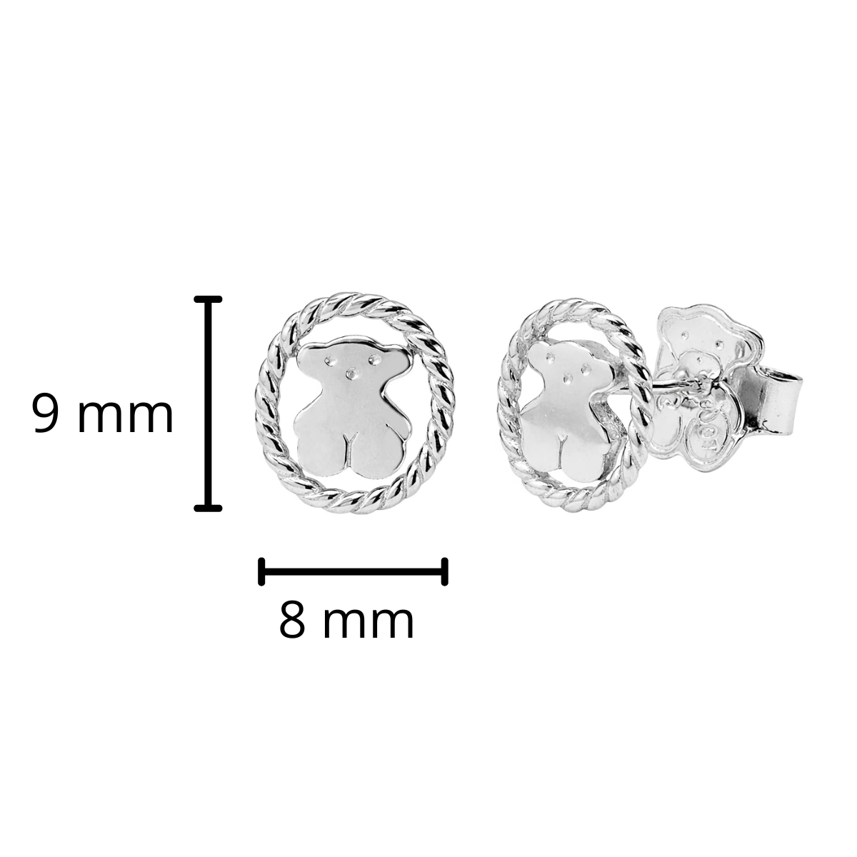 Broquel Inspirado Osos 1.1 con Circulo Estilo Torcido Plata .925
