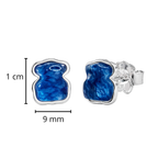 Broquel Inspirado Osos 1:1 Bombeado Murano Azul Plata .925
