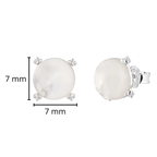 Broquel Inspirado Osos 1:1 Perla Natural Plata .925 con Baño de Rodio