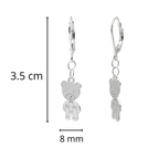 Arete Mediano de Oso Liso Plata .925