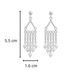Arete Largo Estilo Candelabro con Piedras Naturales Hecho a Mano Plata .925