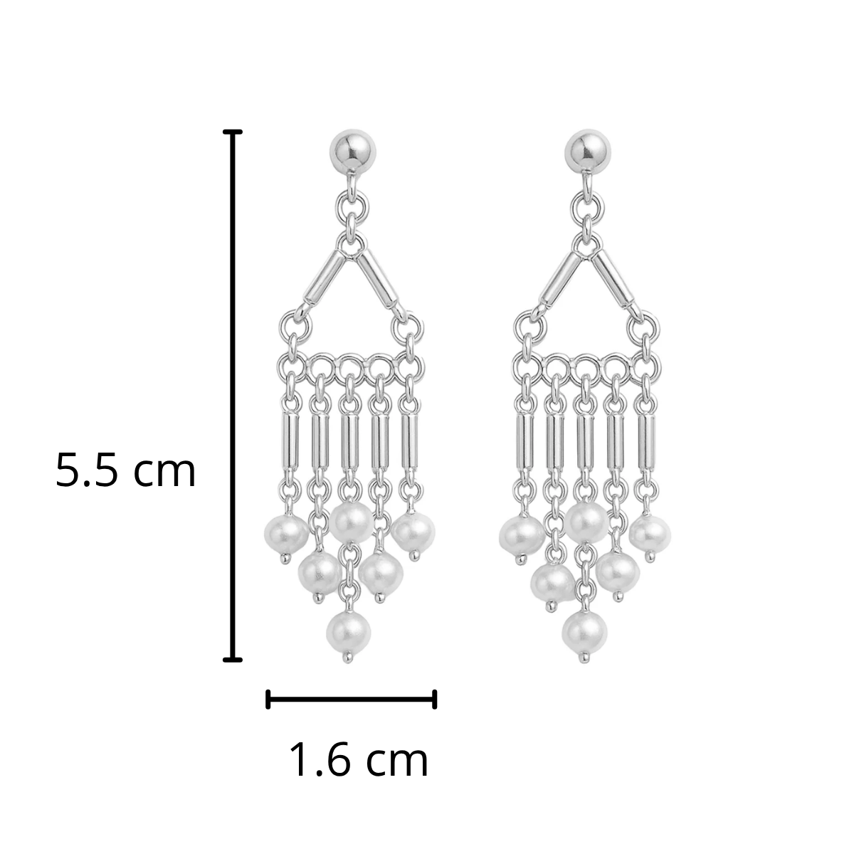 Arete Largo Estilo Candelabro con Piedras Naturales Hecho a Mano Plata .925