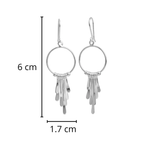Arete Mediano Aro con Colgantes Hecho a Mano Plata .925