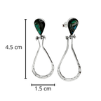 Arete Largo Estilo Gota con Piedras Naturales Plata .925