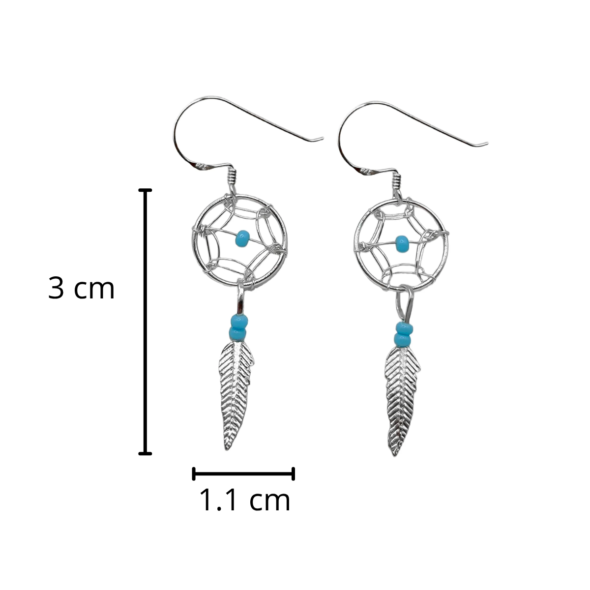 Arete Mediano Atrapa Sueños con Shakira Azul Plata .925