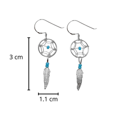 Arete Mediano Atrapa Sueños con Shakira Azul Plata .925
