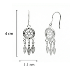 Arete Mediano Atrapa Sueños con Circonias Plata .925