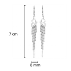 Arete Largo Ala de Mariposa con Cadena Punto y Coma Hecho a Mano Plata .925