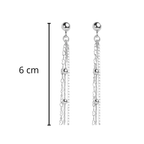 Arete Largo 3 Estilos de Cadenas Plata .925