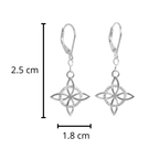 Arete Mediano Nudo de Bruja con Circonias Plata .925