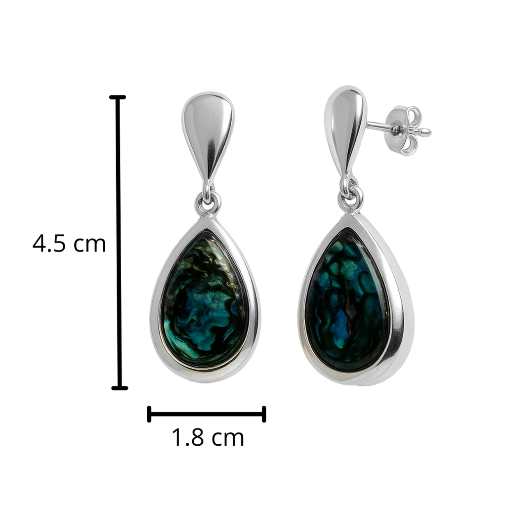 Arete Mediano de Piedra Natural Hecho a Mano Plata .925