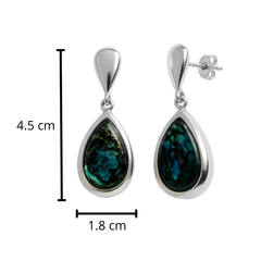 Arete Mediano de Piedra Natural Hecho a Mano Plata .925