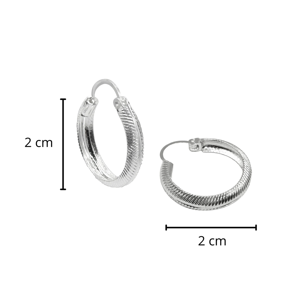 Arracada Diamantada de 2cm Plata .925