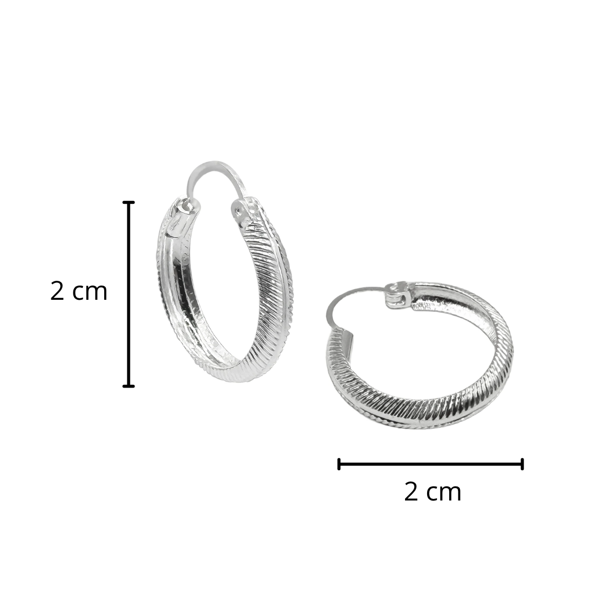 Arracada Diamantada de 2cm Plata .925