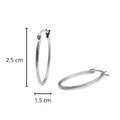 Arracada Tubo Ovalada Diamantada de 2.5cm Plata .925