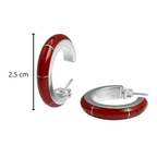 Arracada con Piedra Natural de 2.5cm Plata .925