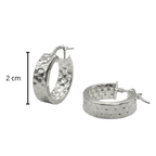 Arracada Ancha Martillada de 2cm Plata .925