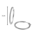 Arracada Micro Circonias Plata .925 con Baño de Rodio