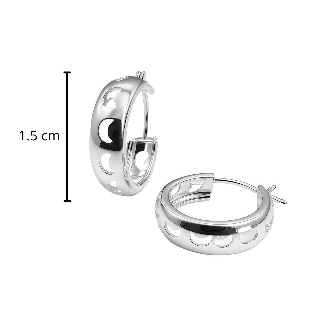 Arracada Ancha Siluetas de 1.5cm Plata .925
