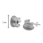Arracada Chica con Linea de Micro Circonias Plata .925