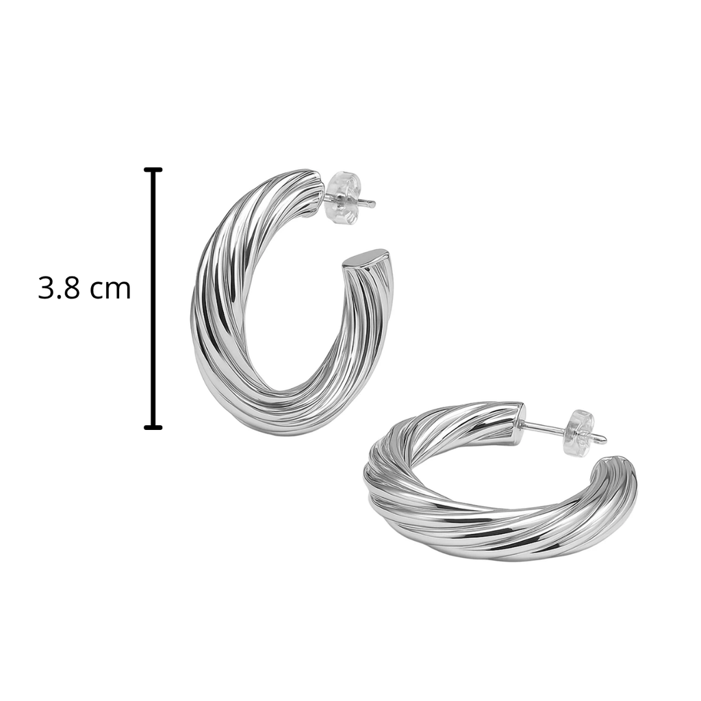 Arracada Torcida Vintage 3.8 cm Plata .925