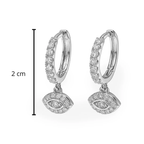 Arracada Huggies Ojo Turco con Circonias Plata .925 con Baño de Rodio