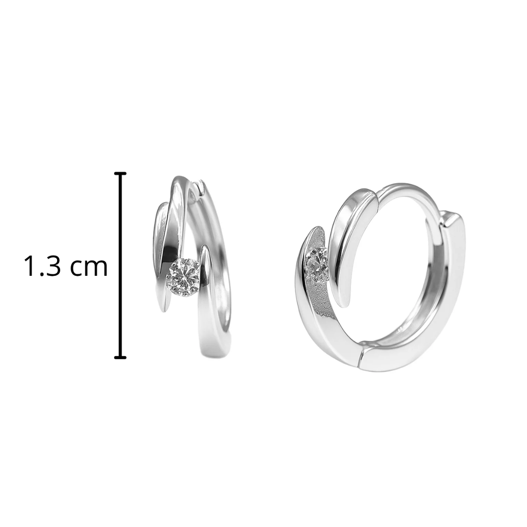 Arracada Huggies Lisa con Circonia Plata .925