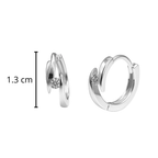 Arracada Huggies Lisa con Circonia Plata .925