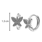 Arracada Huggies Mariposa con Circonias Plata .925