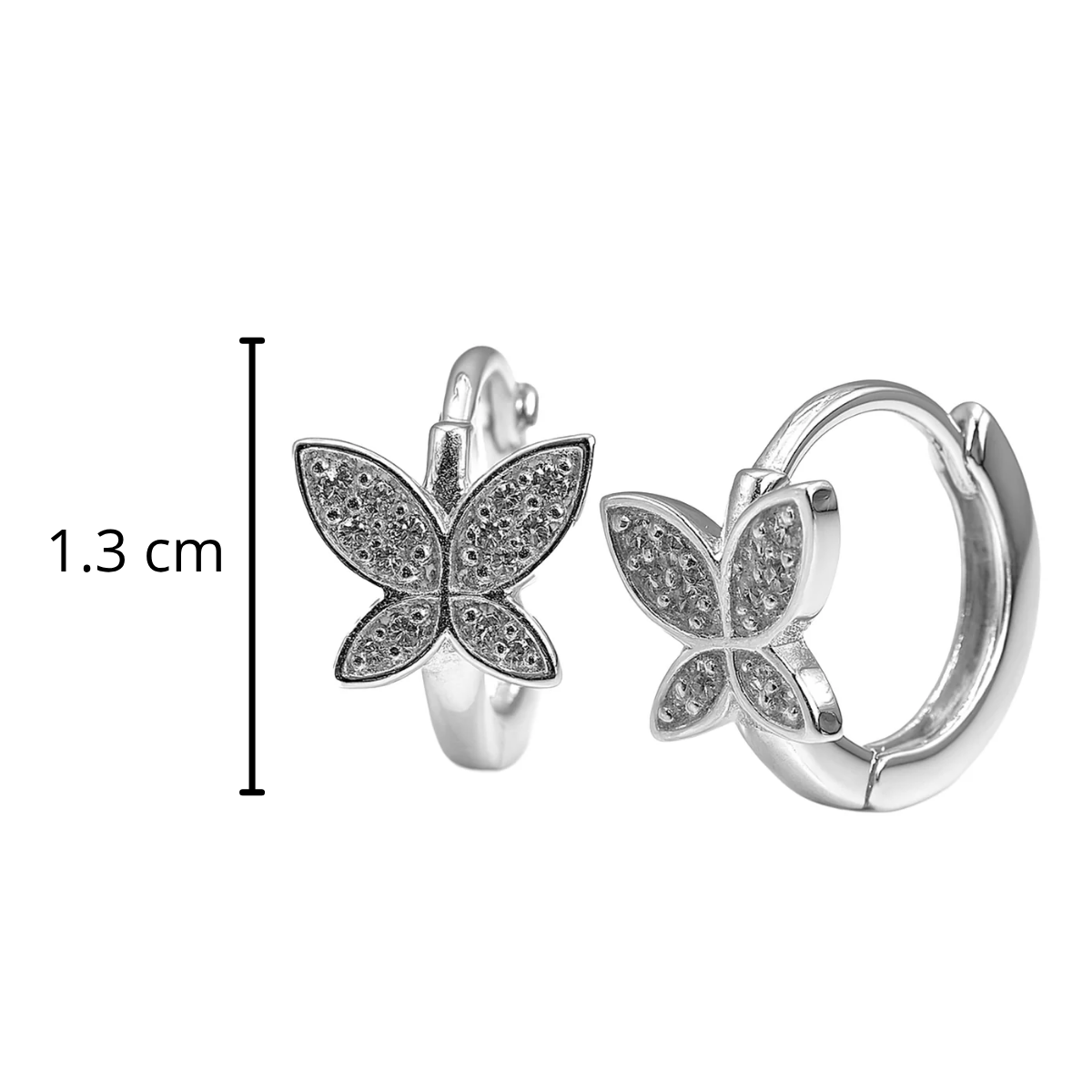 Arracada Huggies Mariposa con Circonias Plata .925