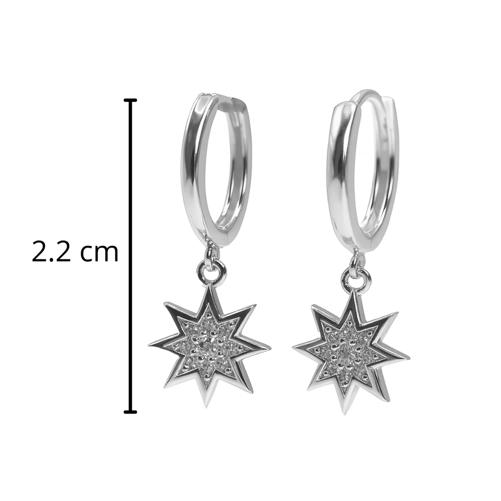 Huggies Estrella con Micro Circonias Plata .925