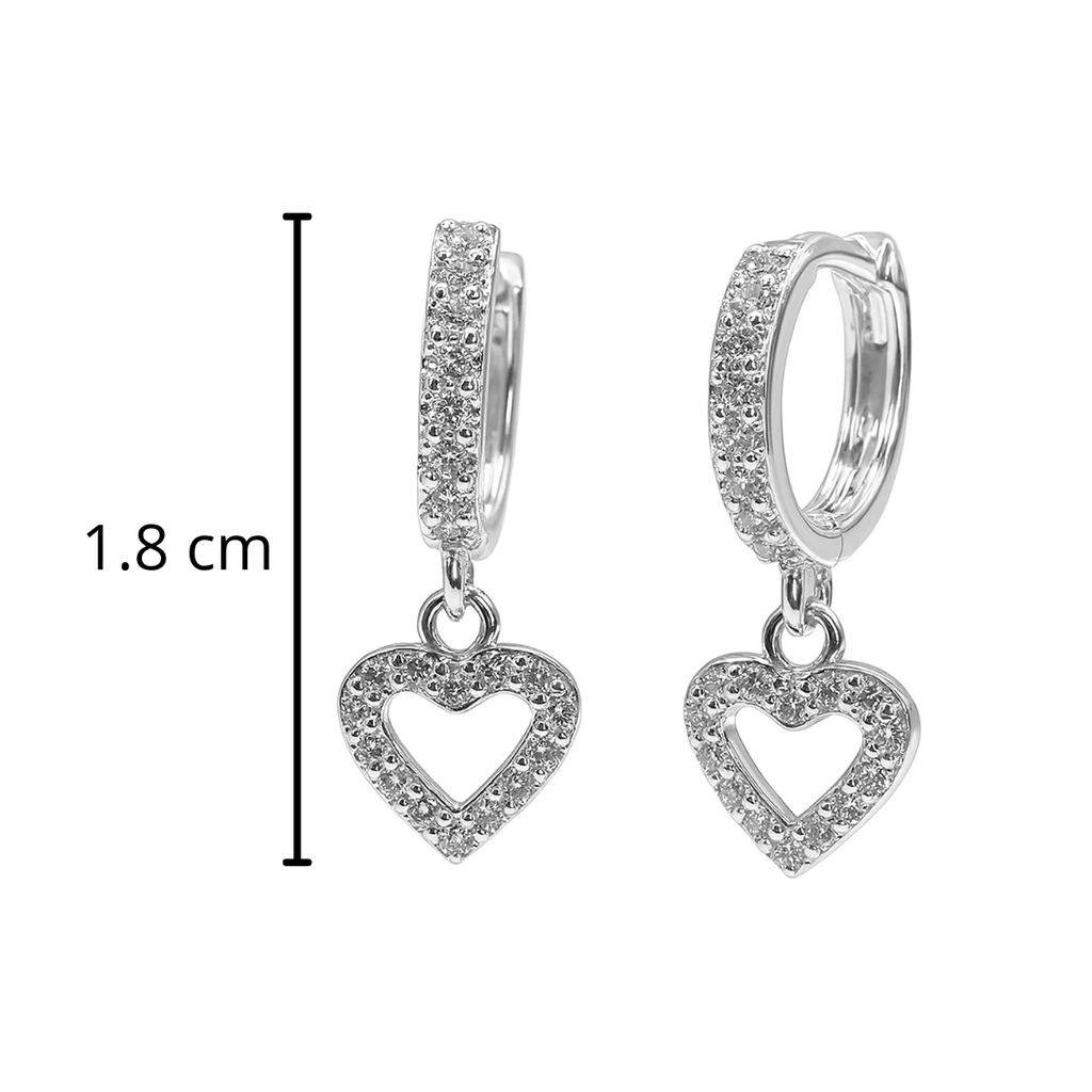 Huggies Chicas de Corazón con Micro Circonias Plata .925