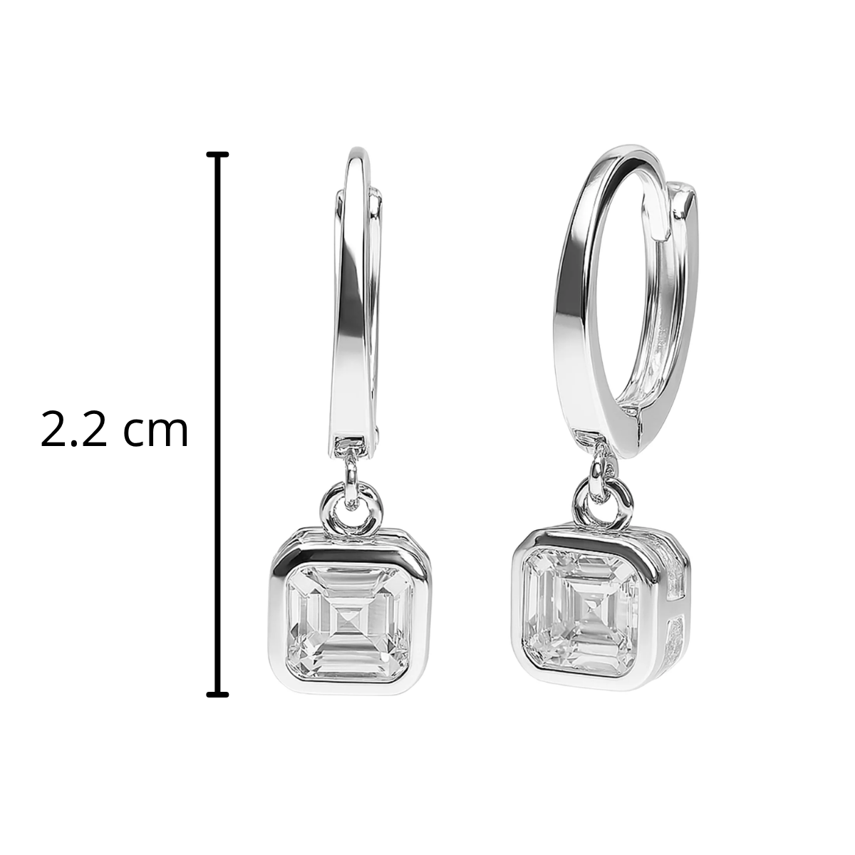 Huggies Circonia Cuadrada Biselada Plata .925
