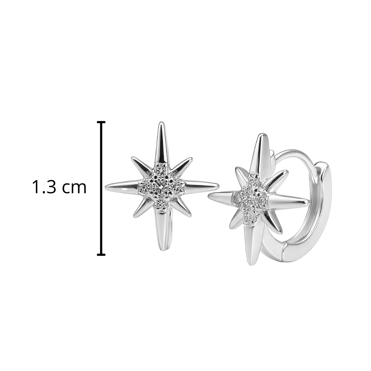 Huggies Estrella Fugaz con Micro Circonias Plata .925
