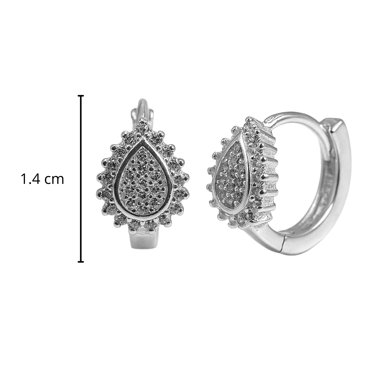 Huggies con Gota y Micro Circonias .925