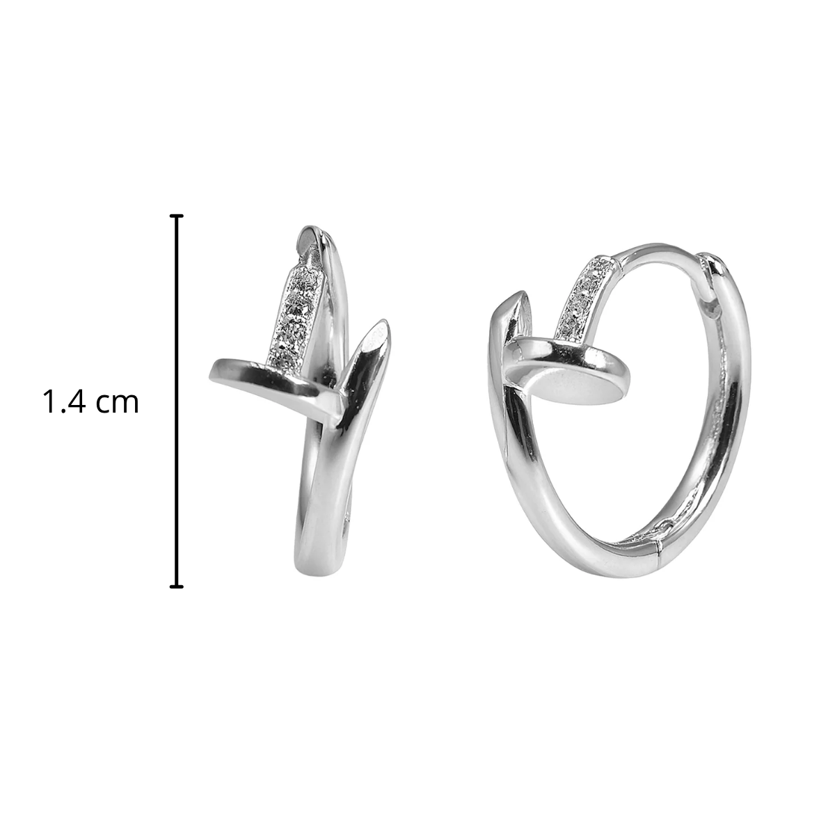 Huggies Inspirada Cartier con Micro Circonias Plata .925