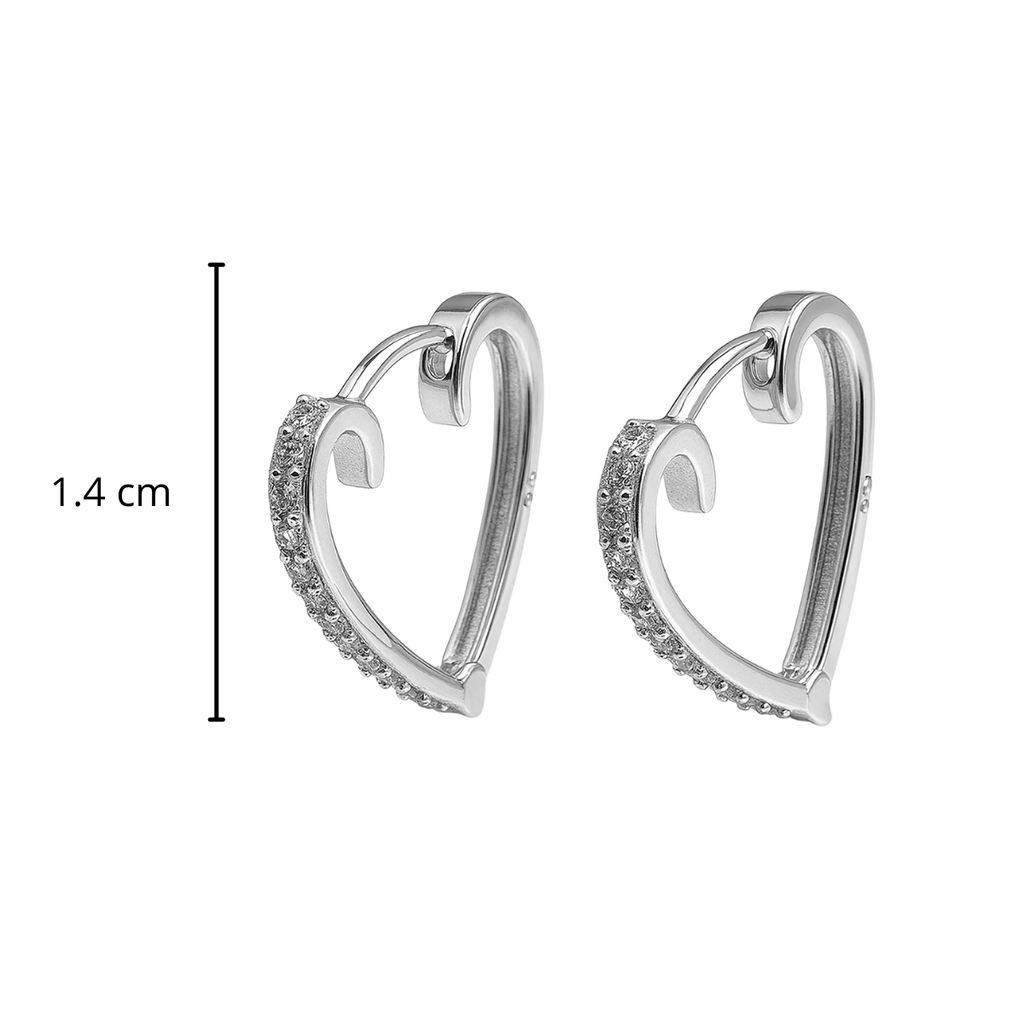 Huggies Silueta Corazon con Micro Circonias Plata .925