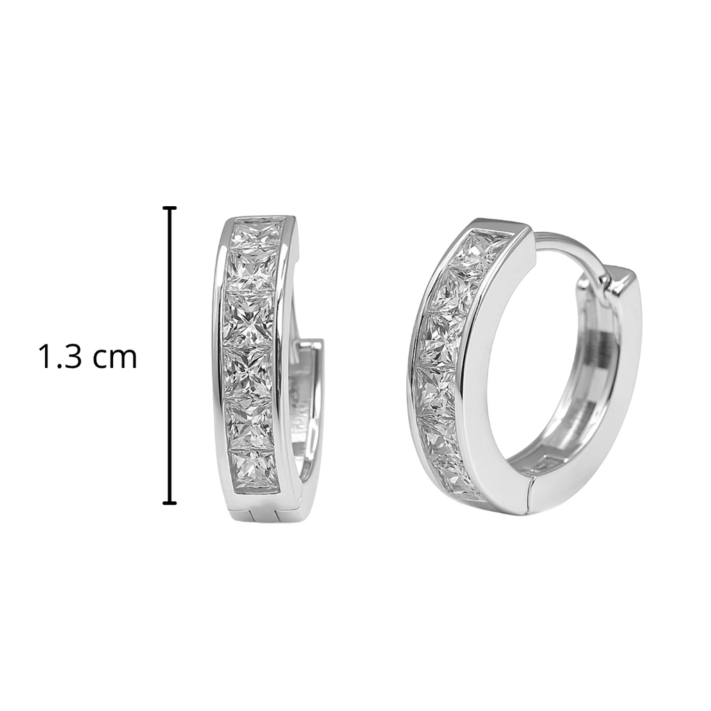 Huggies Canalito de Circonias Baguette Plata .925