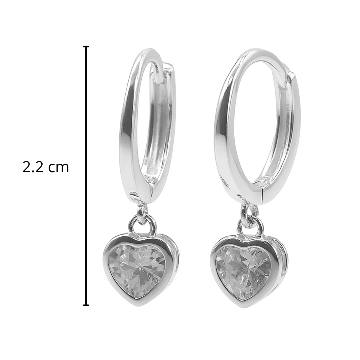 Huggies con Circonia Corazón Colgante Plata .925