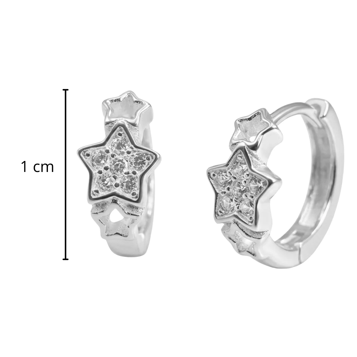 Huggies Chica de Estrella con Micro Circonias Plata .925