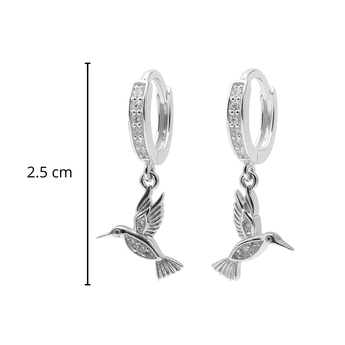 Huggies Colibri Colgante con Micro Circonias Plata .925