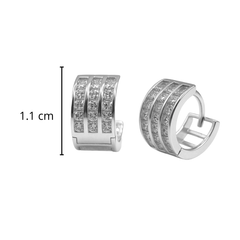 Huggies Ancha con Lineas de Circonias Plata .925