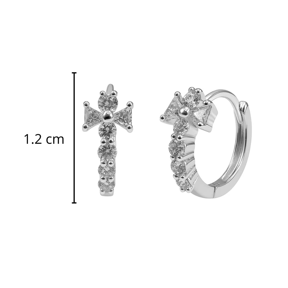 Huggies Cruz con Circonias Baguette Plata .925