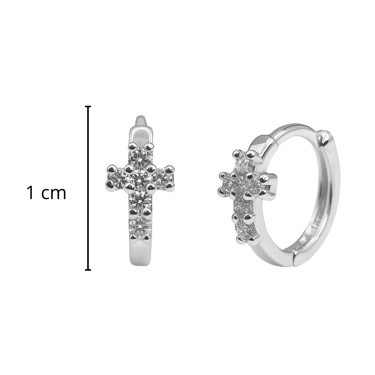 Huggies Chica de Cruz con Micro Circonias Plata .925