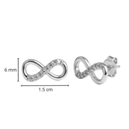 Arete Broquel Grande Infinito con Circonias Plata .925