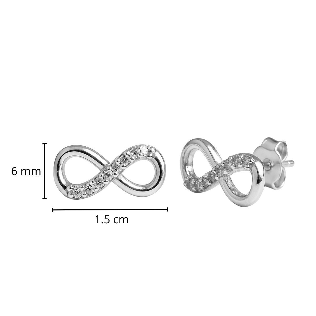 Arete Broquel Grande Infinito con Circonias Plata .925